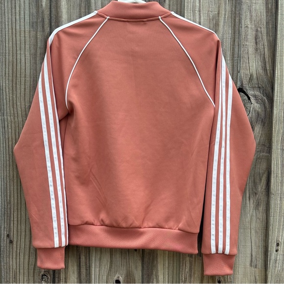 Adidas Women’s NWOT XS Pink Zip-up Track Jacket Zipper Close Pockets Coral - Picture 2 of 8